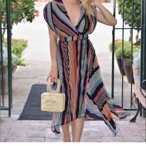 Saylor Lia Pleated Maxi Cocktail Dress